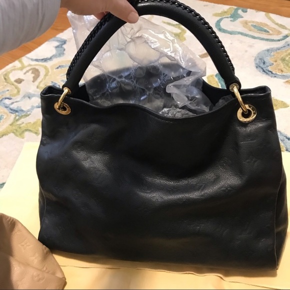 black soft leather handbag